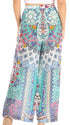 Pantalones palazzo acampanados de pierna ancha con estampado floral estilo bohemio e informal para mujer de Sakkas Anie