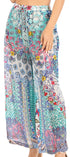 Pantalones palazzo acampanados de pierna ancha con estampado floral estilo bohemio e informal para mujer de Sakkas Anie