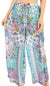Pantalones palazzo acampanados de pierna ancha con estampado floral estilo bohemio e informal para mujer de Sakkas Anie