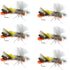 Parachute Chernobyl Ant Black Orange Foam Body Grasshopper Fly - 6 Flies Hook Size 10
