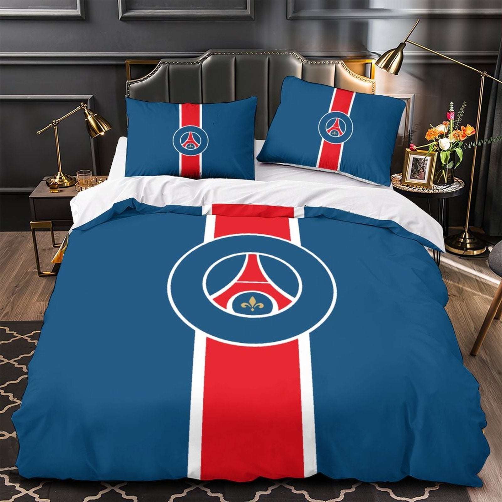 Juego de cama Paris Saint-Germain con funda de edredón y sin relleno