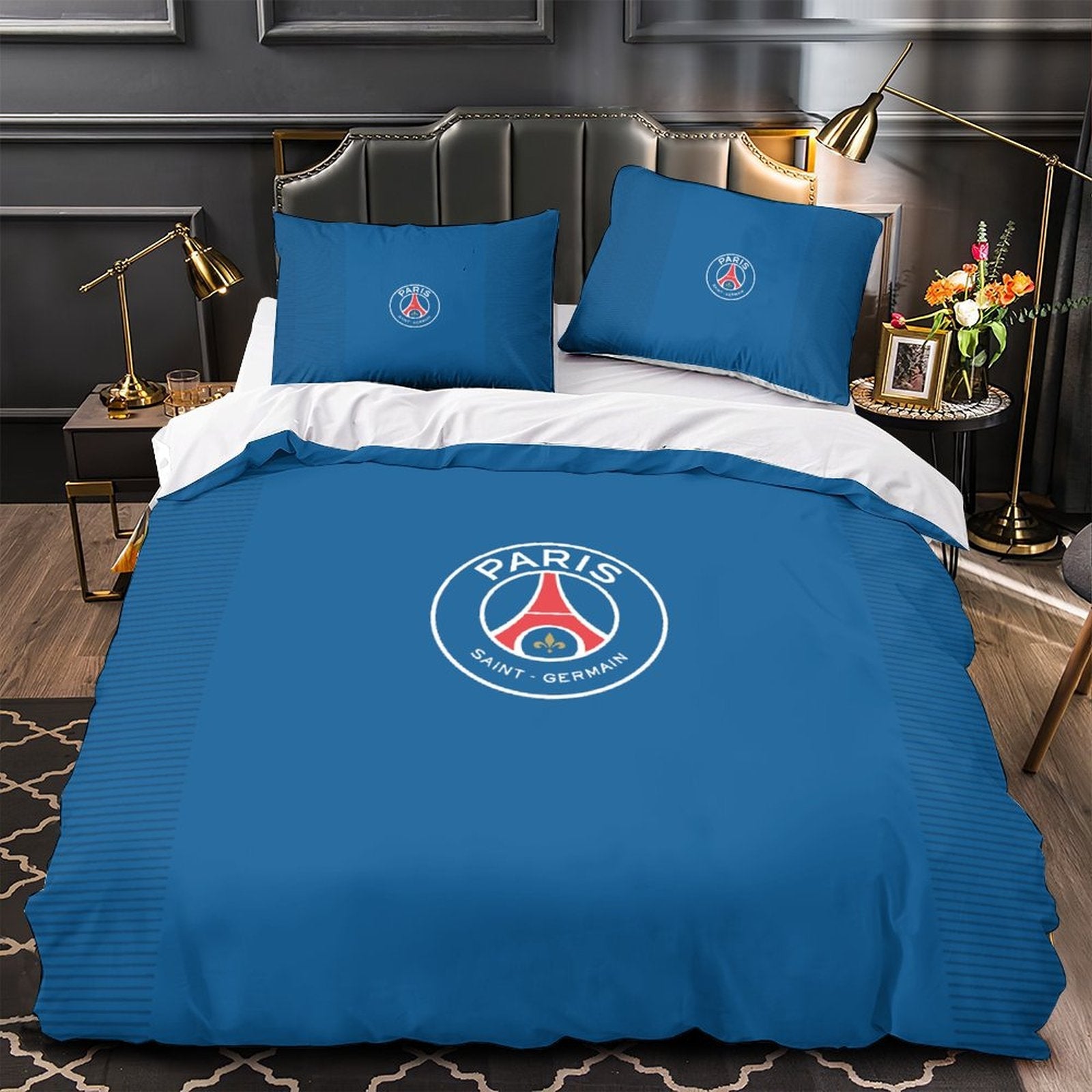 Juego de cama Paris Saint-Germain con funda de edredón y sin relleno