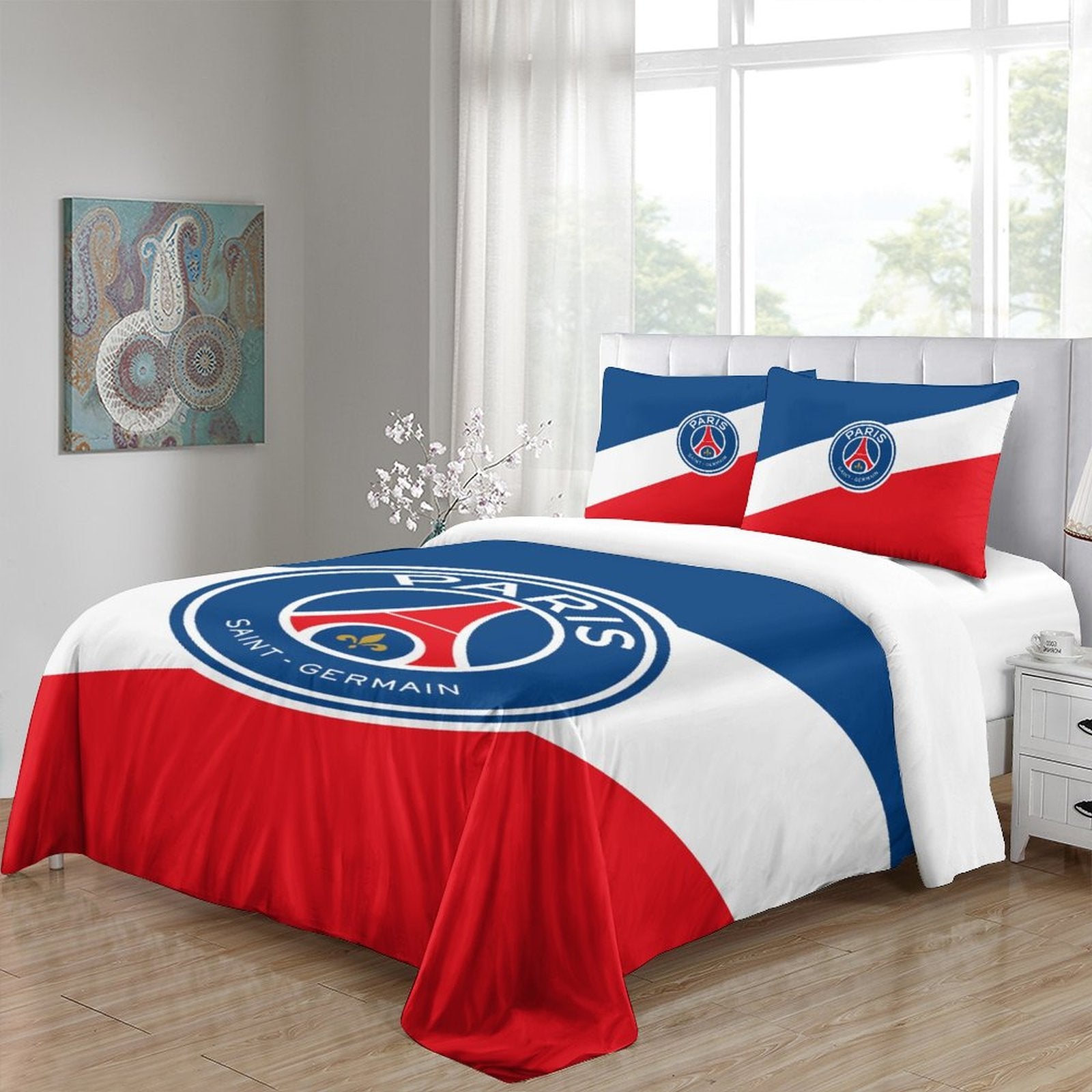 Juego de cama Paris Saint-Germain con funda de edredón y sin relleno