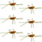 Barbless Pat's Rubber Legs Tungsten Bead Jigged Coffee/Tan Euro Nymph  - Set of 6 Flies Hook Size 10