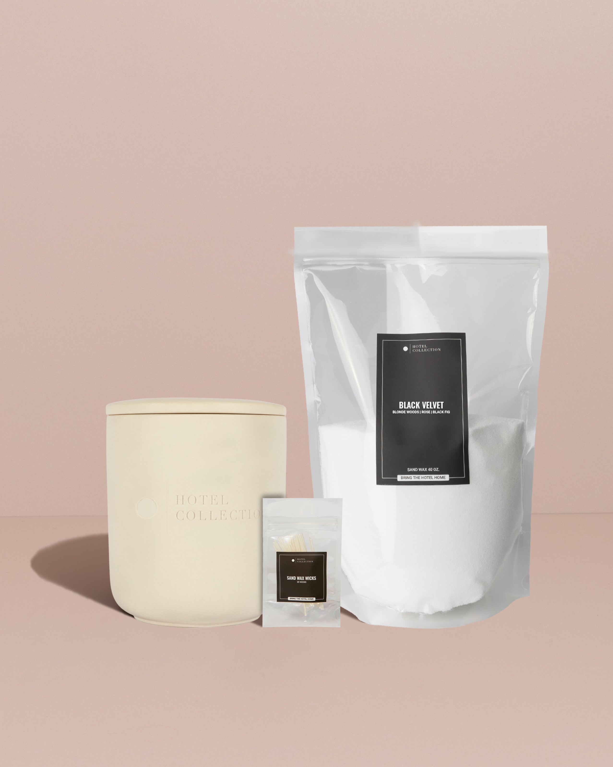 Petite Candle Ceramic Sand Wax Set
