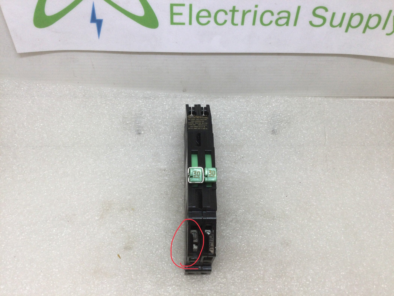 Sylvania/GTE, Zinsco, Challenger RC38-30 Thin 2 Pole Tandem Circuit Breaker