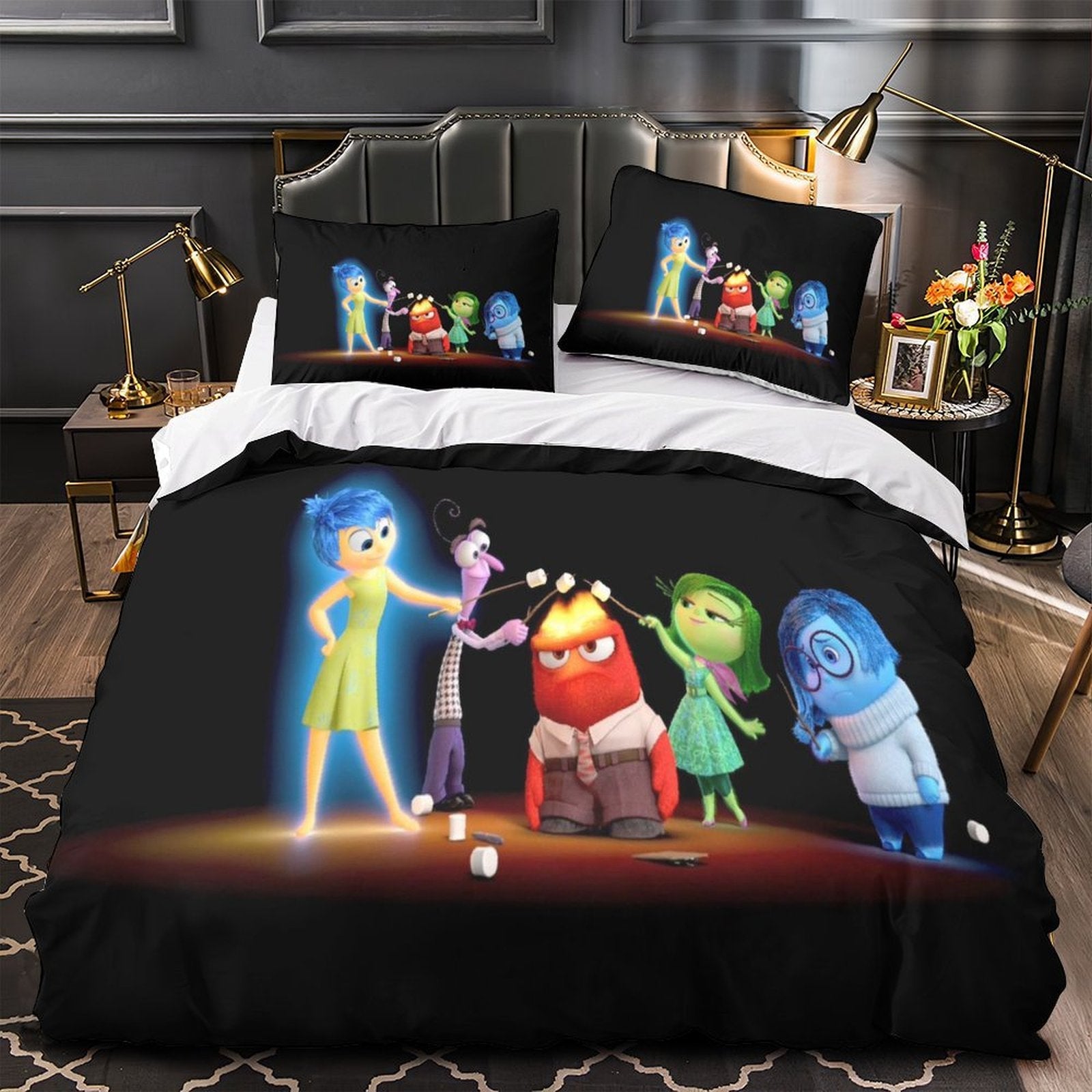 Patrón de juego de cama Pixar Inside Out 2, funda de edredón sin relleno