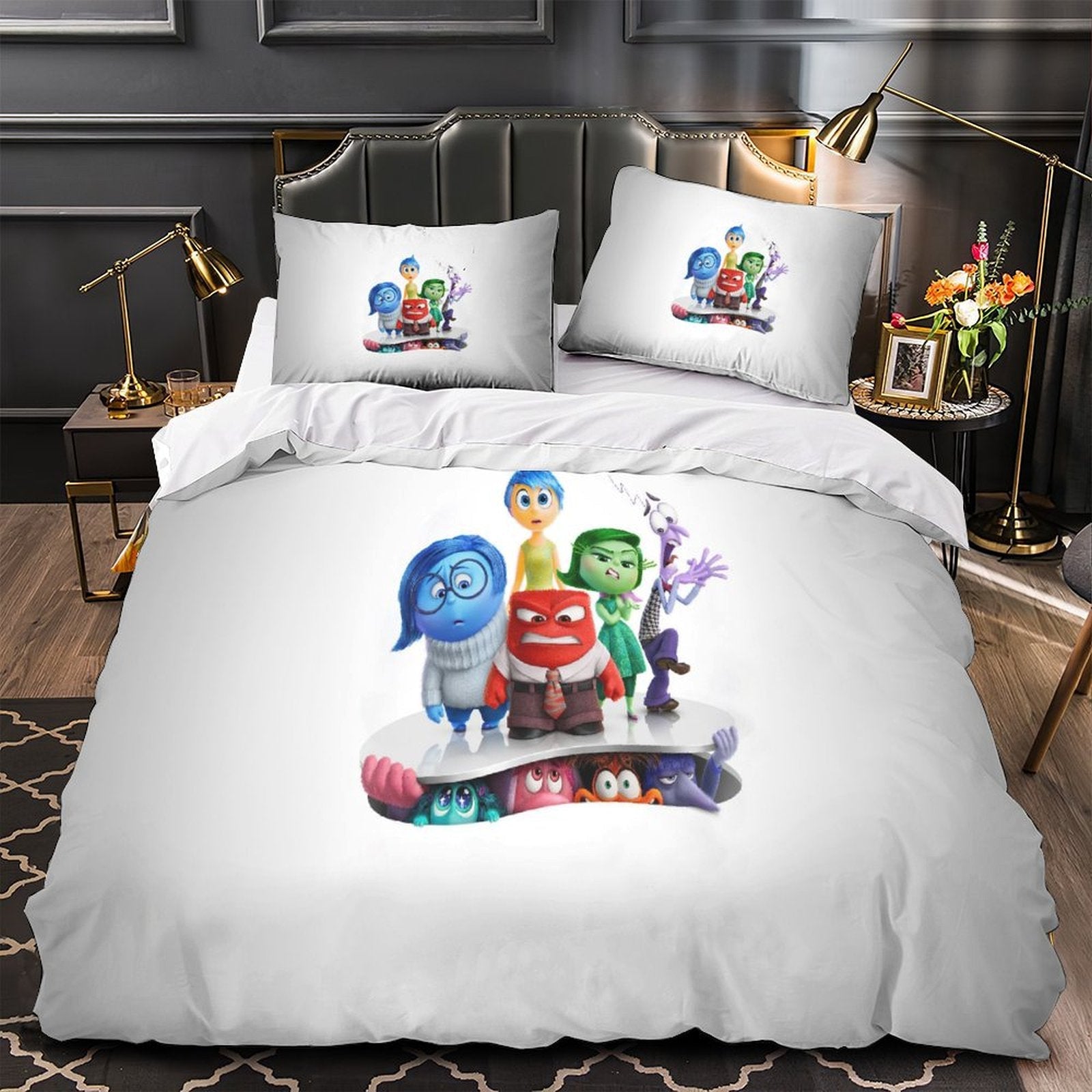 Patrón de juego de cama Pixar Inside Out 2, funda de edredón sin relleno