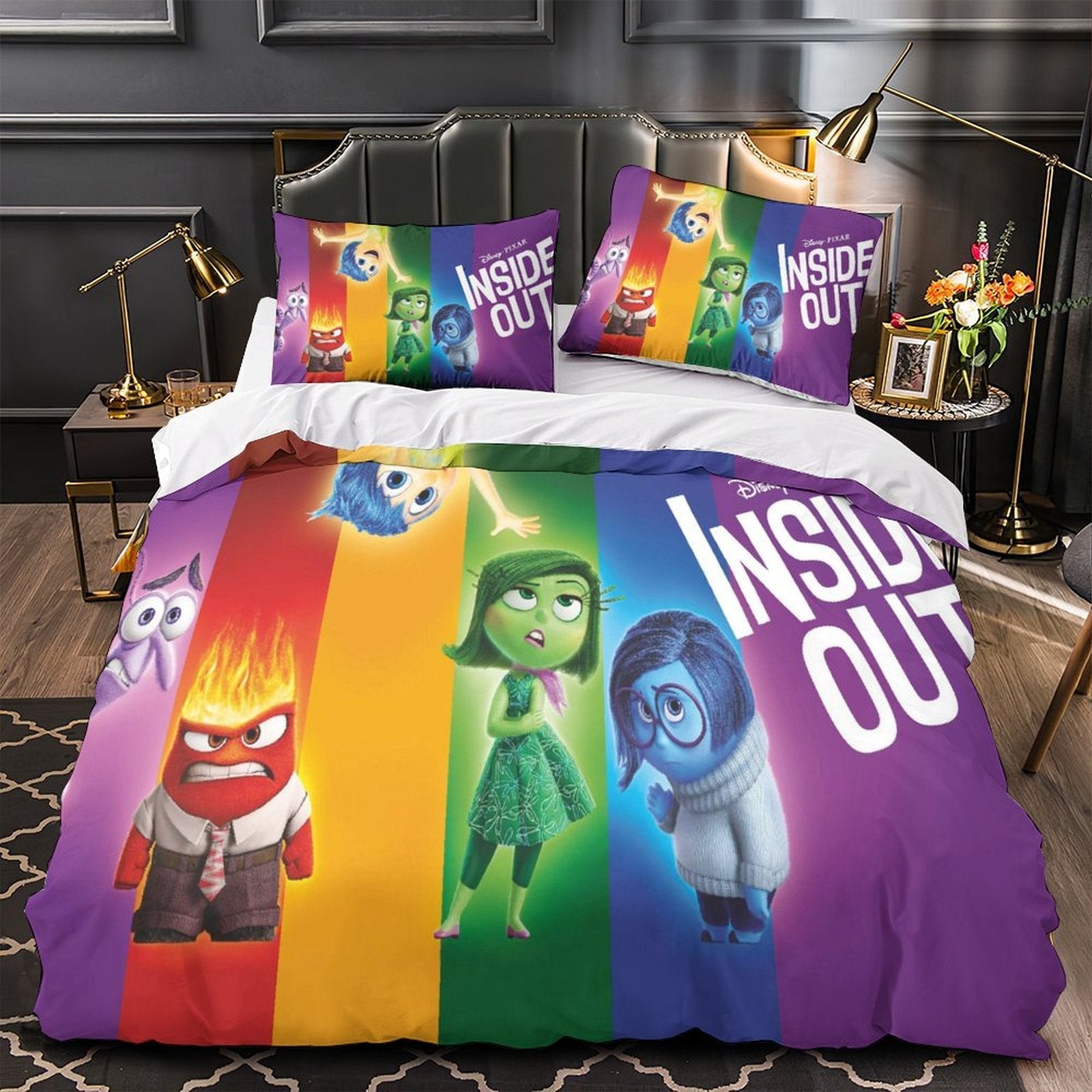 Patrón de juego de cama Pixar Inside Out 2, funda de edredón sin relleno