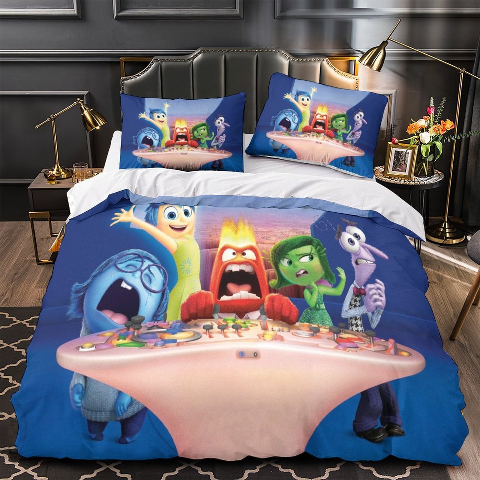Patrón de juego de cama Pixar Inside Out 2, funda de edredón sin relleno