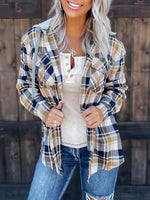 Women's Plaid Shirt Jacket