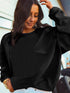 Plus Size Ribbed Knit Crew Neck Tunic Top
