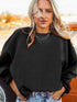 Plus Size Ribbed Knit Crew Neck Tunic Top