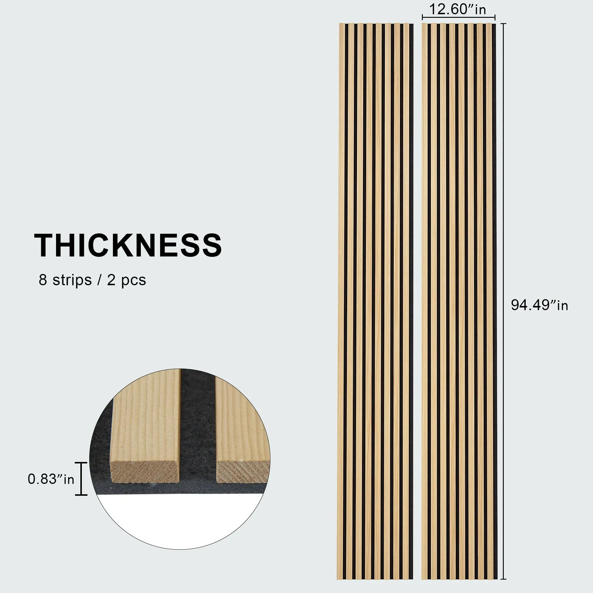 Luxury Natural Oak Acoustic Solid Wood Slat Wall Panels ( 2 Panels Per Box）