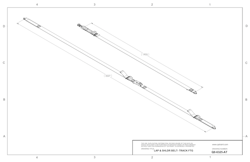 Cinturón de regazo y hombro combinado con ajuste manual de altura y conector de pasador | Q8-6325-AT