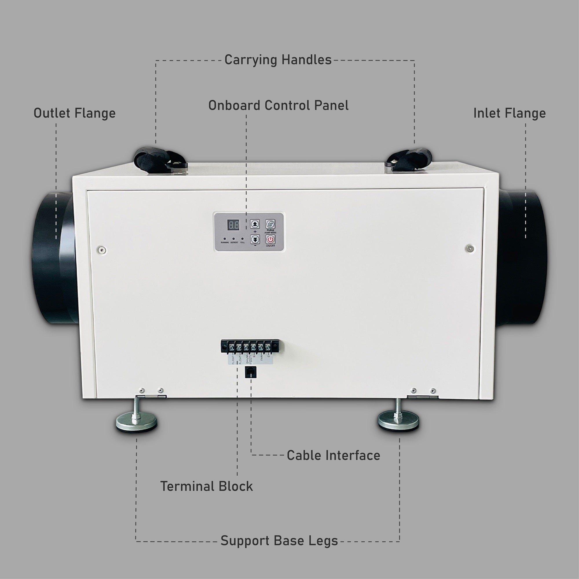 Deshumidificador comercial de alto rendimiento Pioneer® QHD070 de 115 V y 70 pintas por día para toda la casa