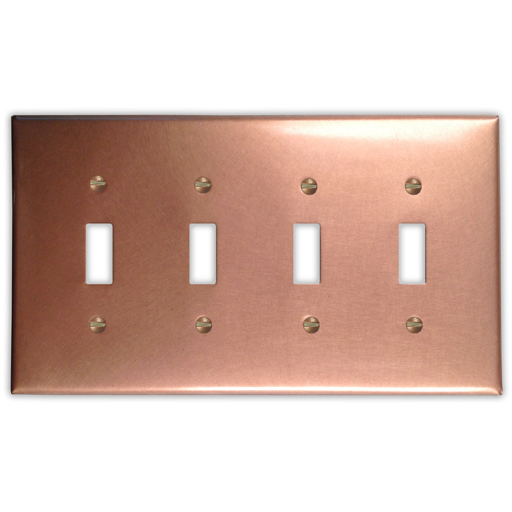 Raw Copper - 4 Toggle Wallplate