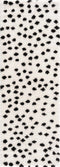 Alfombra de lunares blancos y negros de Cansu