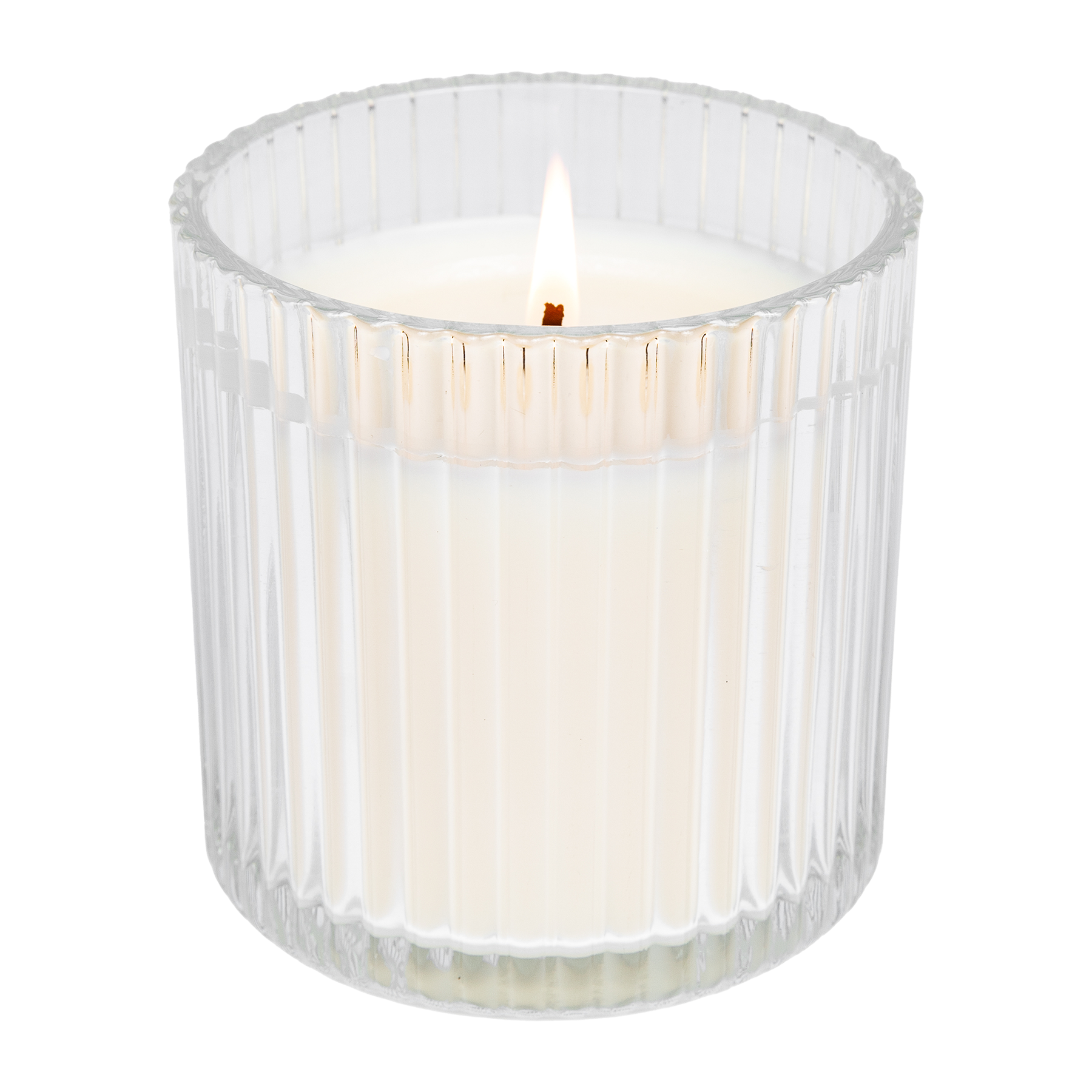 Weekend Fluted Soy Candle - Ribbed Glass Jar - 11 oz