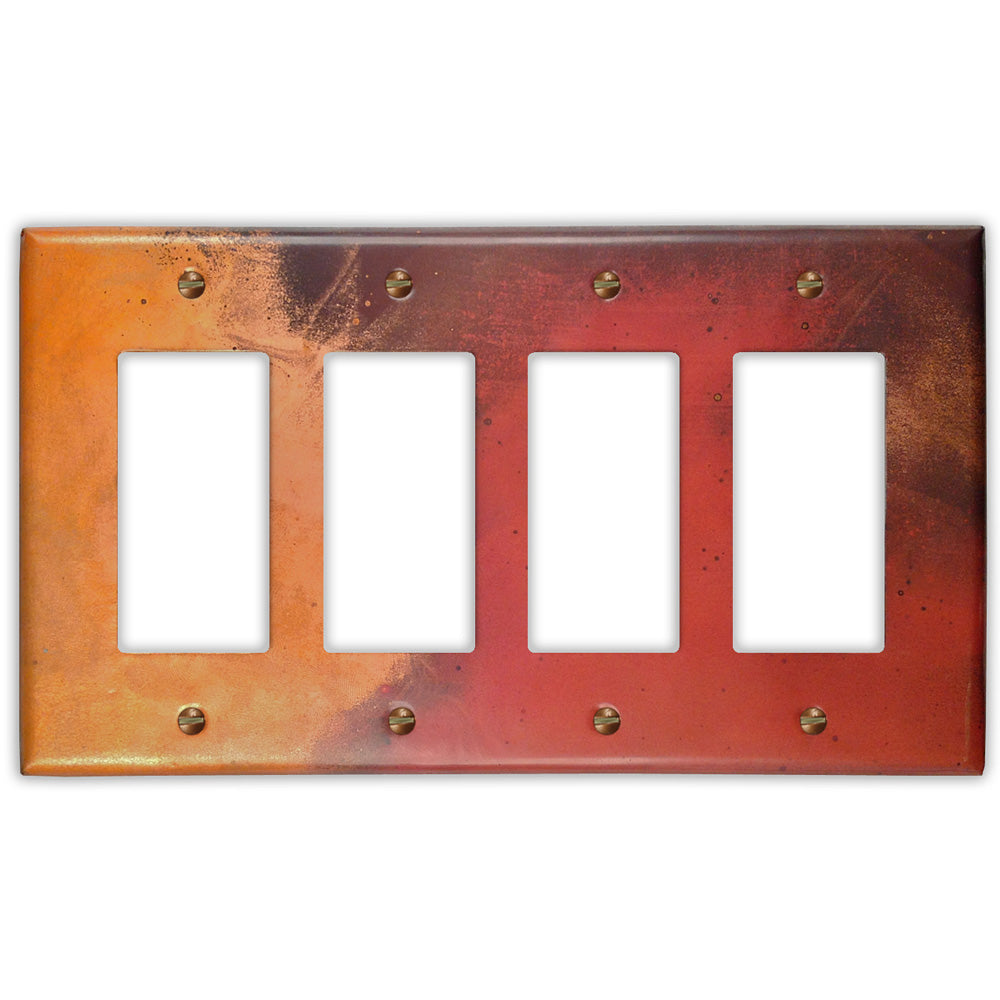 Red and Black Copper - 4 Rocker Wallplate