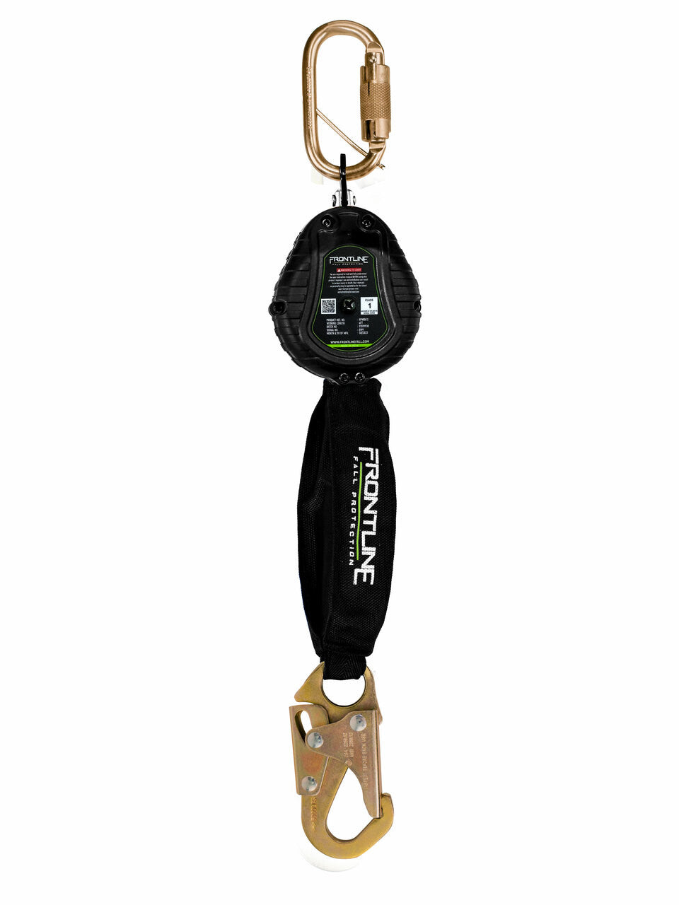 Cuerda de seguridad autorretráctil de una sola pierna Frontline RPW061S de 6 pies con extremo de gancho a presión de acero