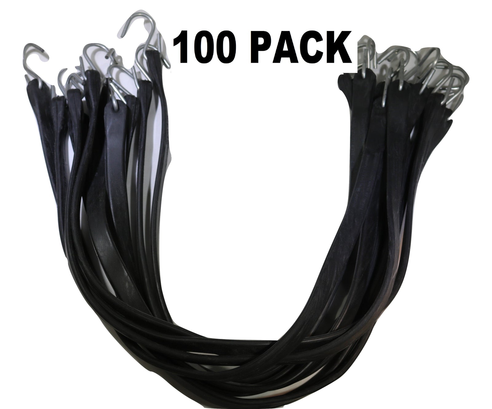 Correas de lona de goma de 31 pulgadas con ganchos en forma de S engarzados | Paquete de 100