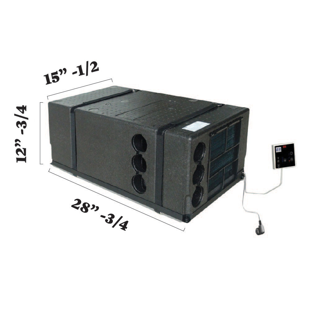 Aire acondicionado Pioneer® de 10 000 BTU y 115 V para RV con inversor y bomba de calor para instalación bajo mesa