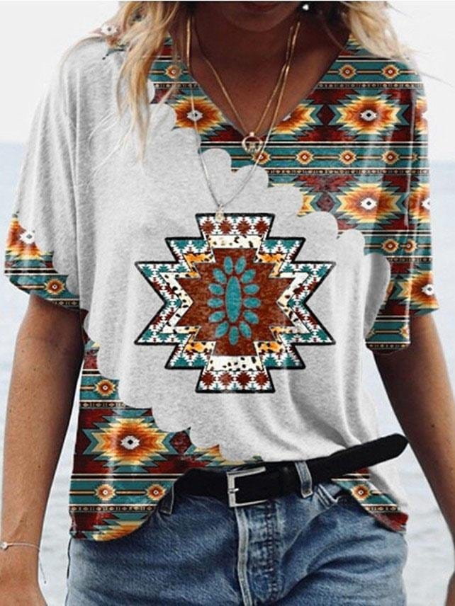 Women's Fashionable Geometric Printed T-Shirt