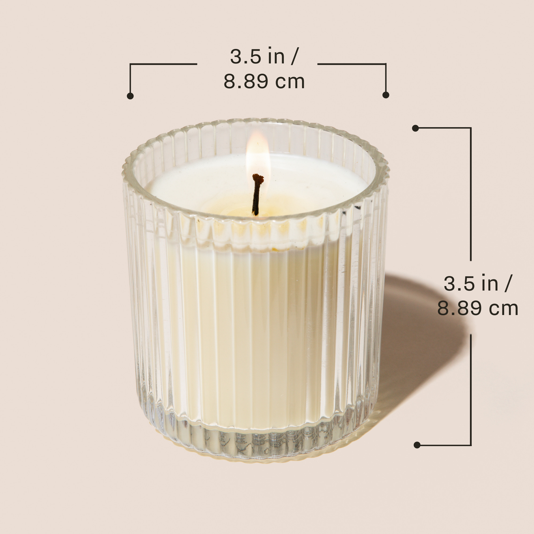 Weekend Fluted Soy Candle - Ribbed Glass Jar - 11 oz