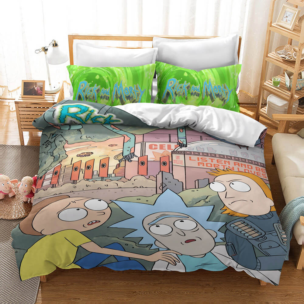 Rick And Morty Cosplay Bedding Quilt Cover Without Filler