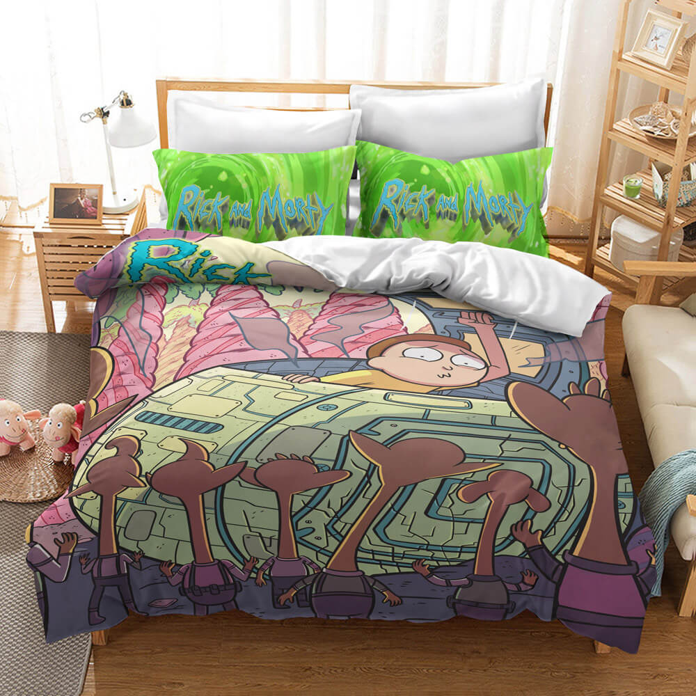 Rick And Morty Cosplay Bedding Quilt Cover Without Filler