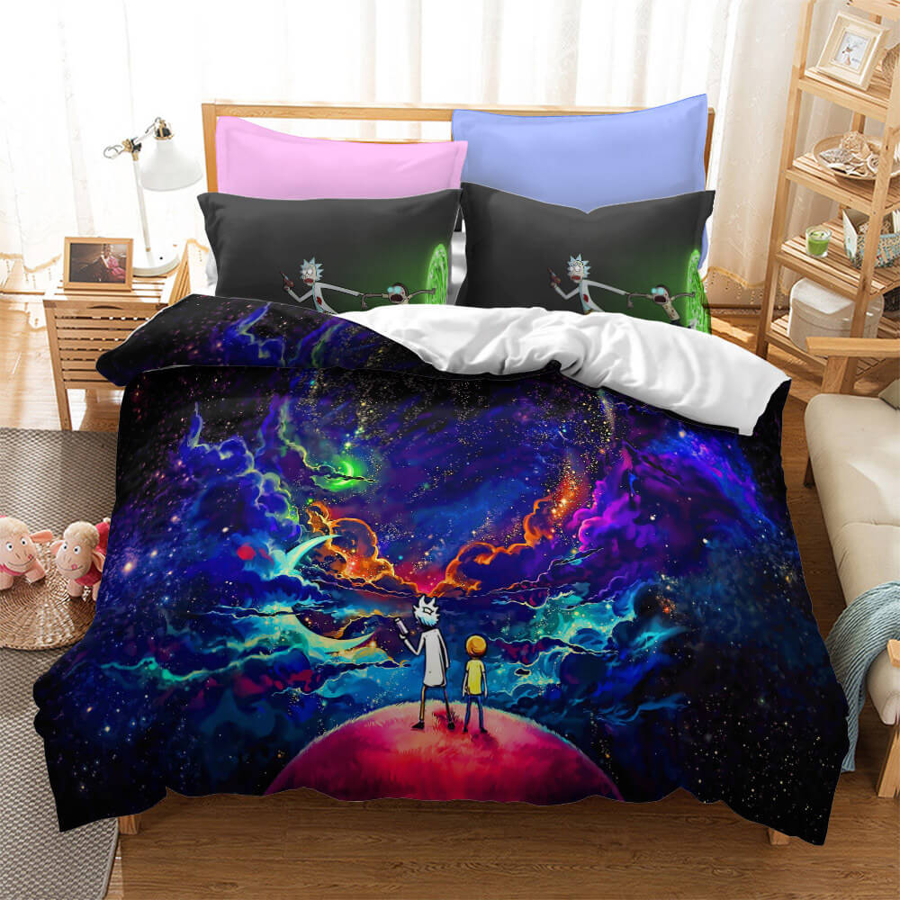 Rick And Morty Cosplay Bedding Quilt Cover Without Filler