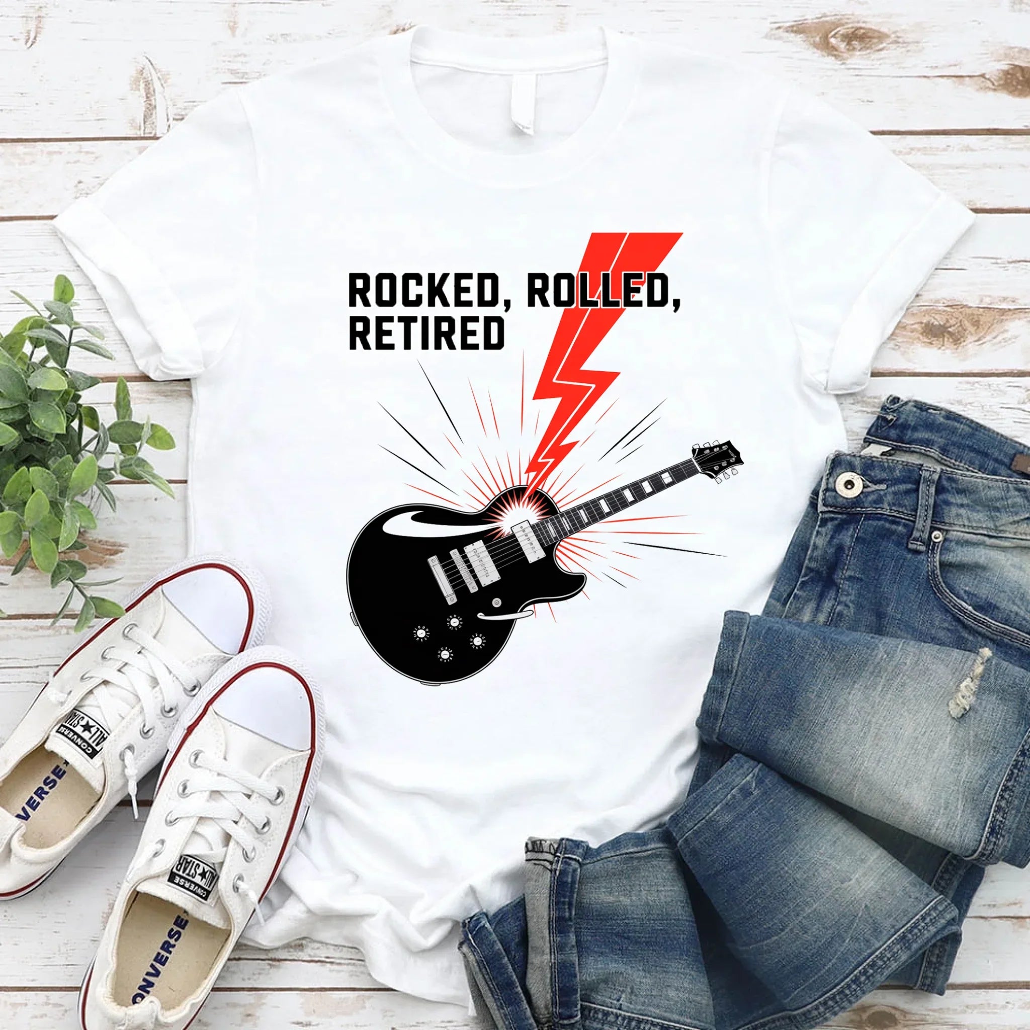 Rocked Rolled Retired T-Shirt – Funny Retirement Gift Shirt