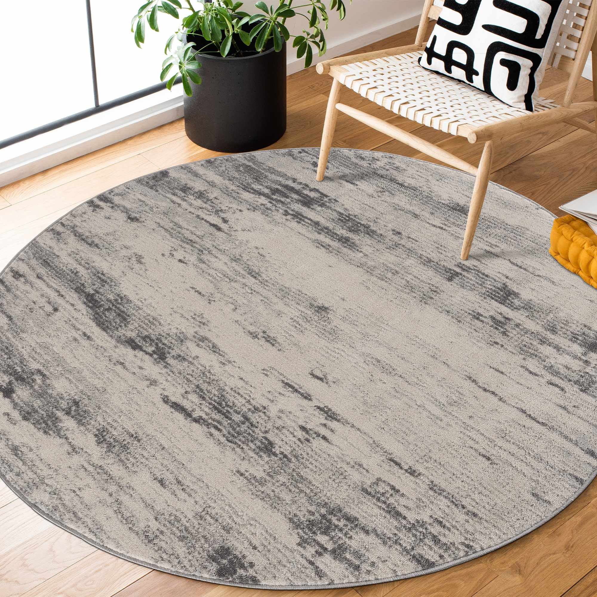 Alfombra abstracta Tigrima 2320 marfil y gris - Promoción