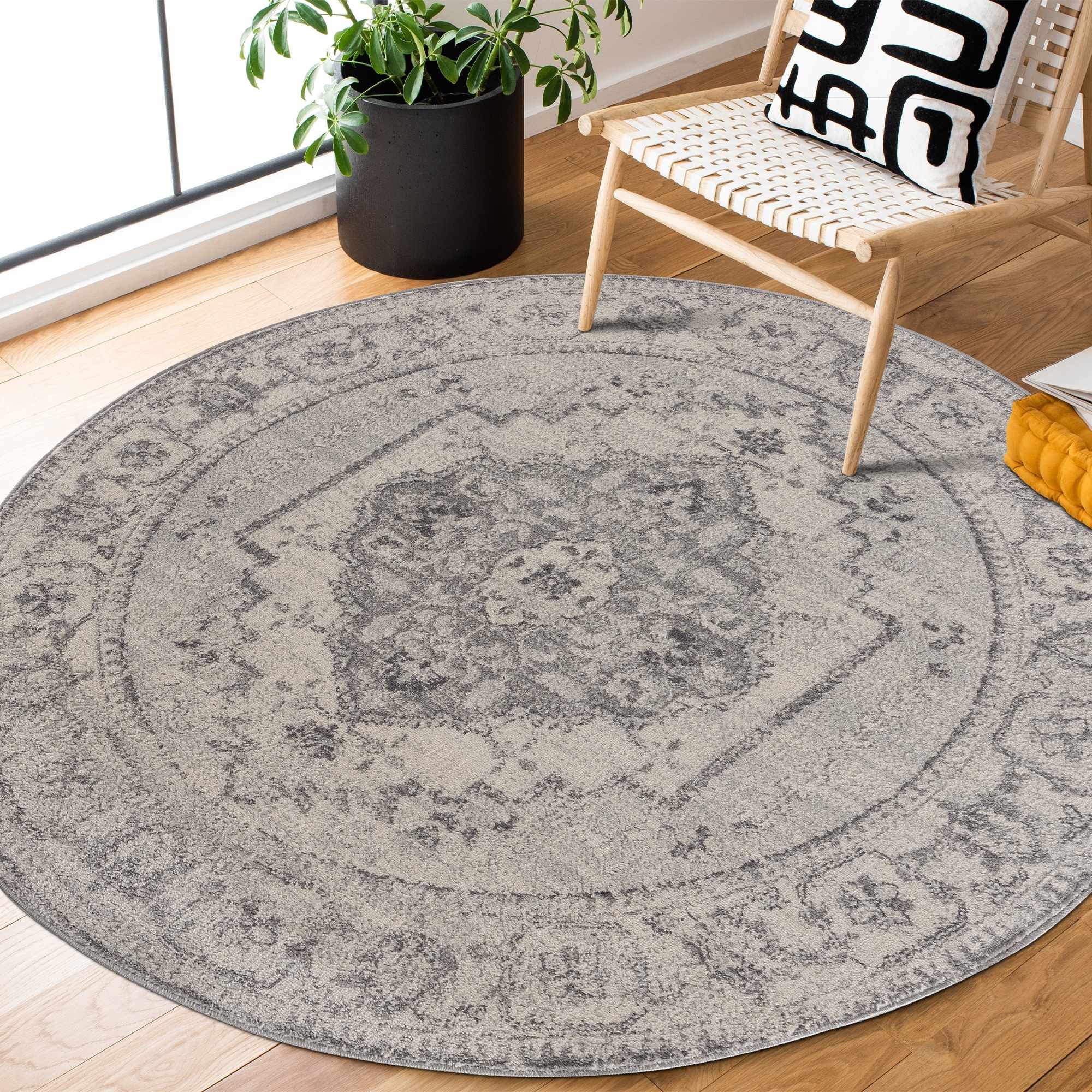 Alfombra Tigried color marfil y gris 2315 - Liquidación