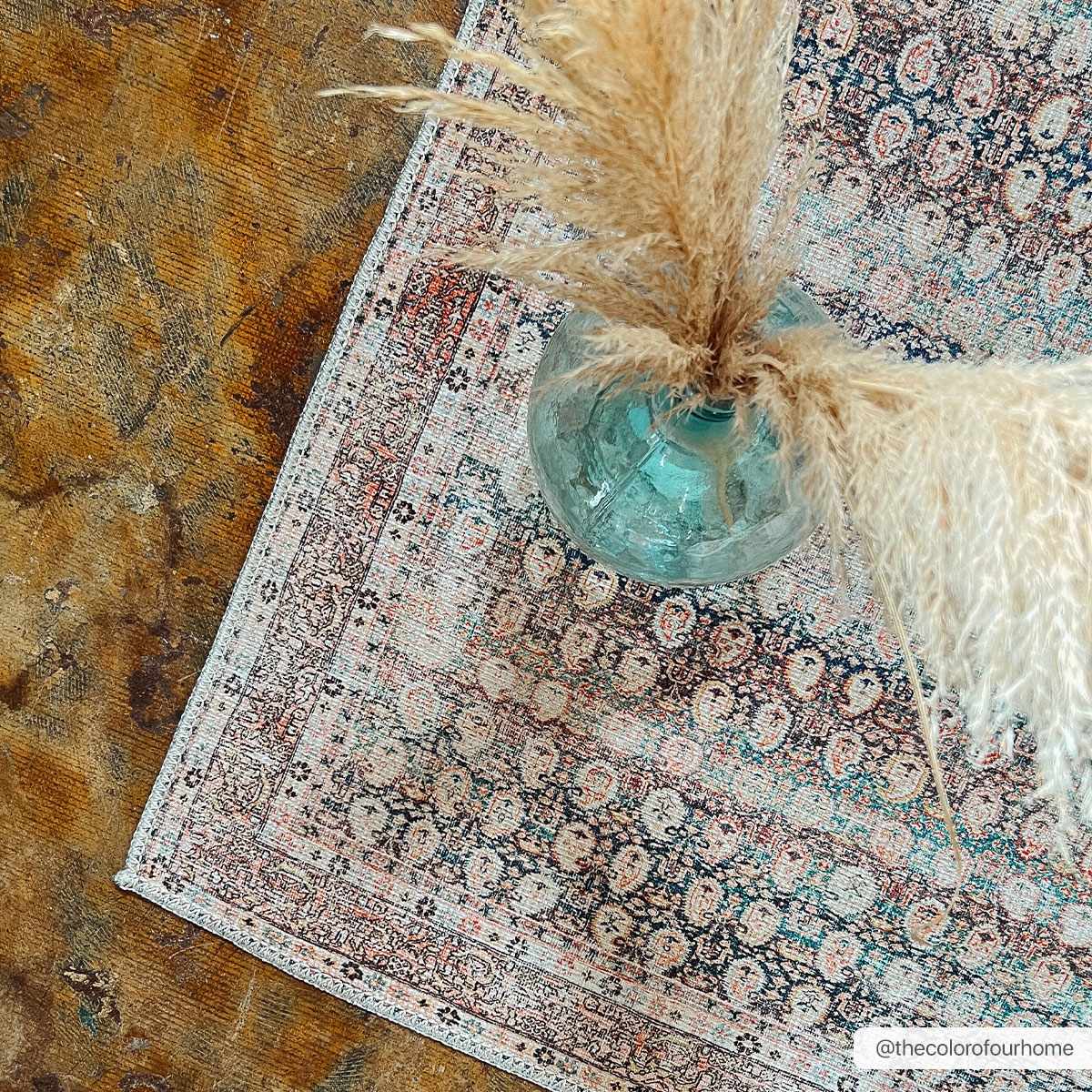 Alfombra lavable desgastada Maligaya de color óxido - Liquidación