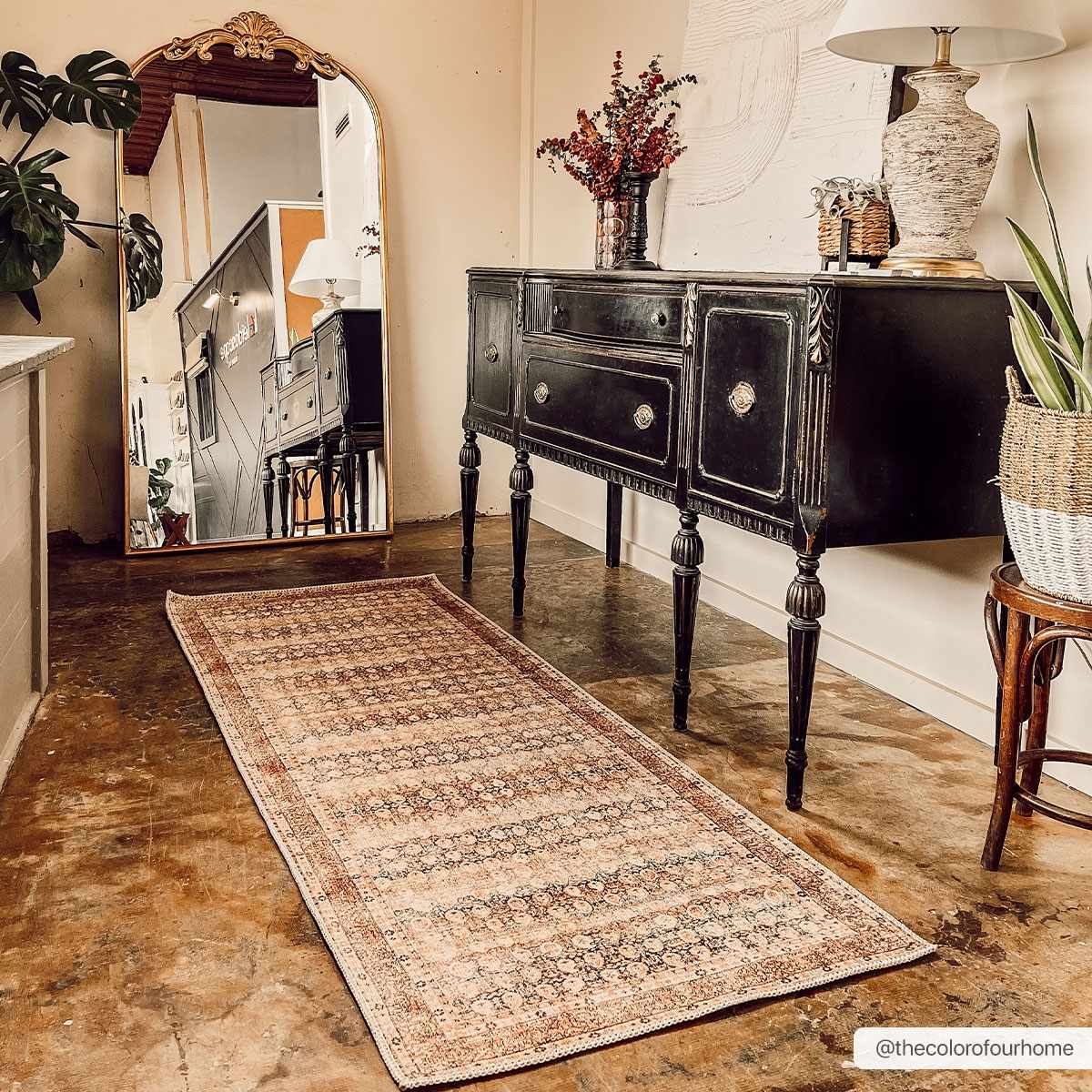 Alfombra lavable desgastada Maligaya de color óxido - Liquidación