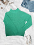 Thick Thread Bat Sleeve Knit Sweater, High Neck