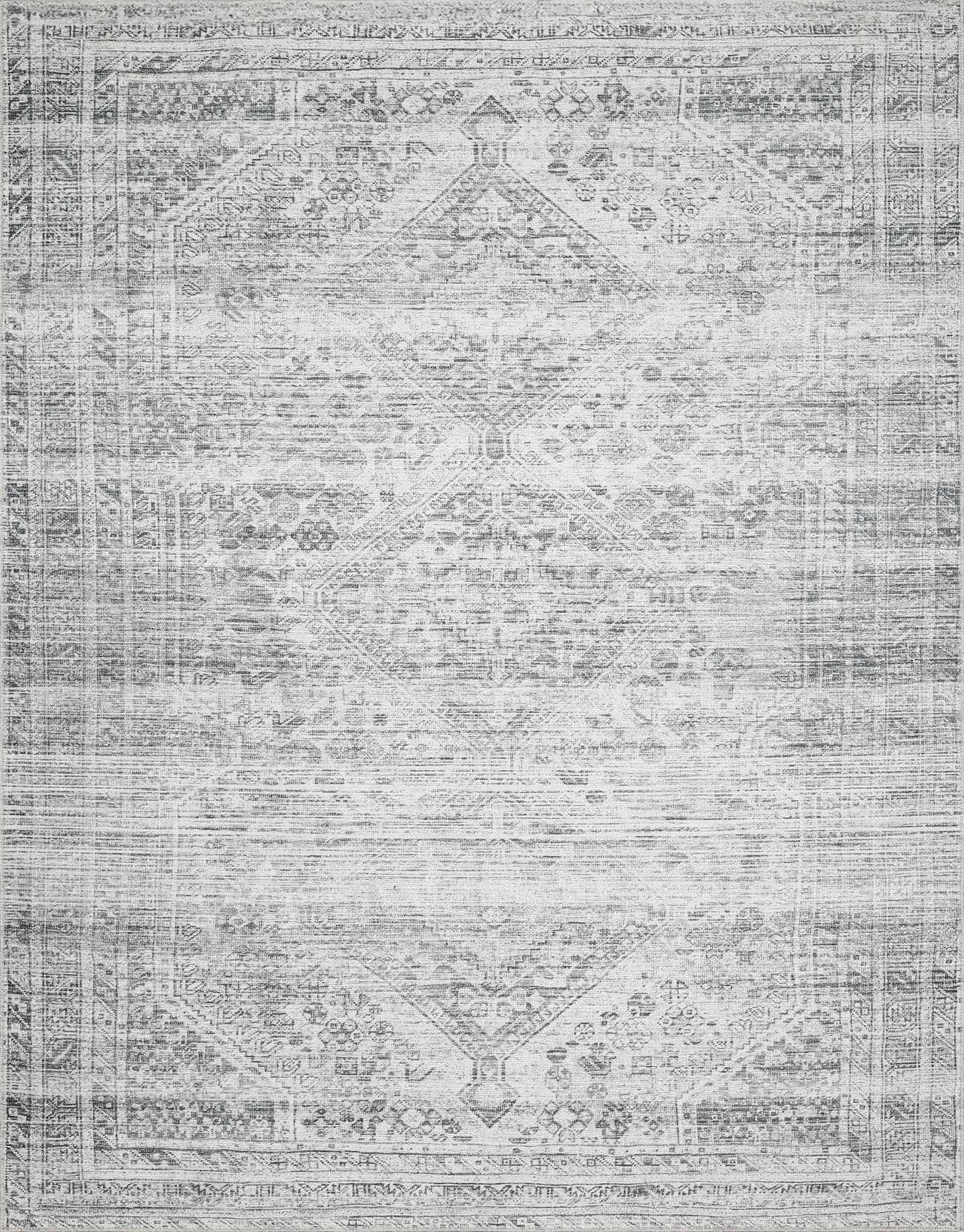 Alfombra lavable de pelo plano gris Barny