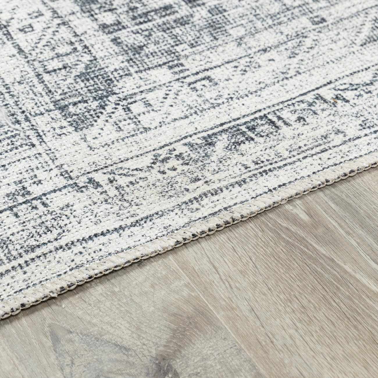 Alfombra lavable de pelo plano gris Barny