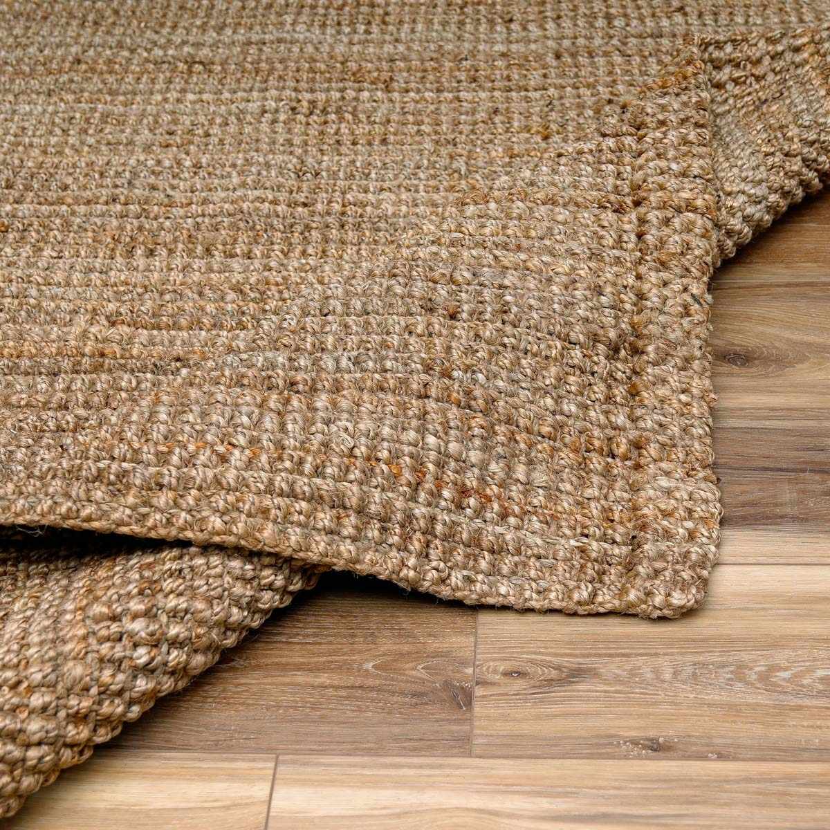 Alfombra de yute beige Ambel