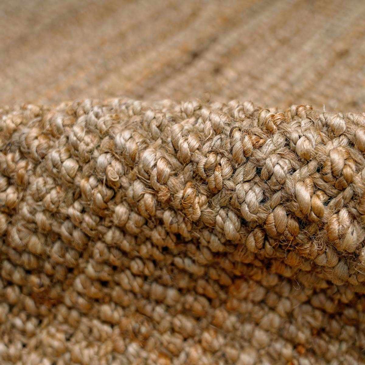 Alfombra de yute beige Ambel