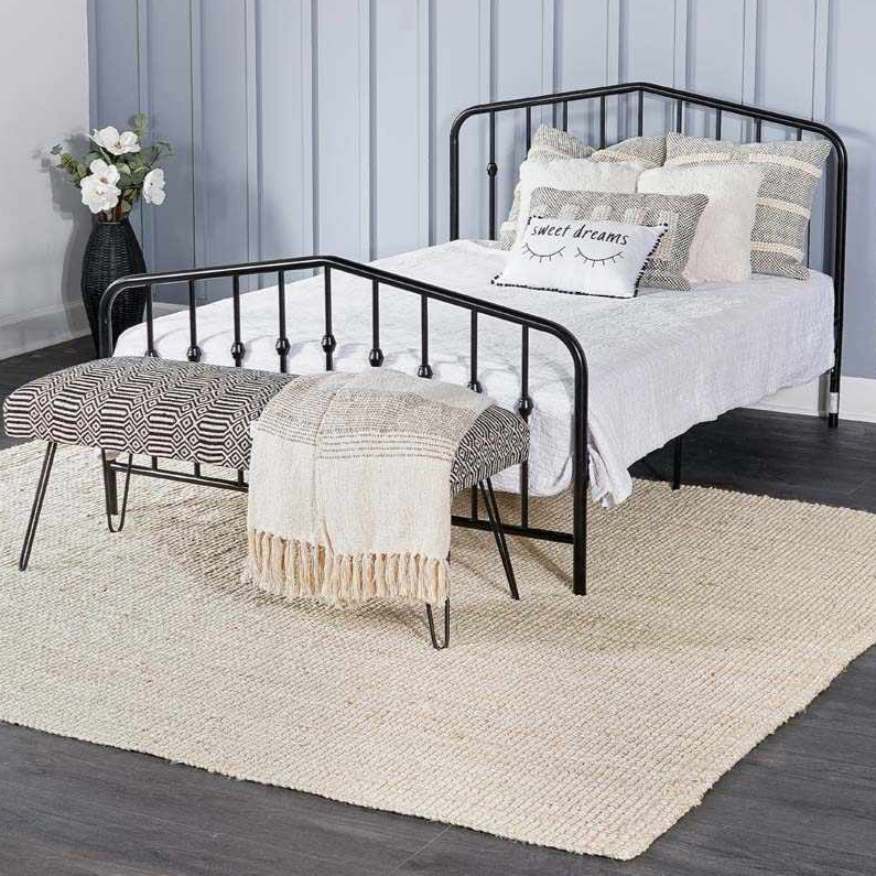 Alfombra de yute color crema Ambel