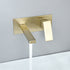 Grifo para lavabo de baño de montaje en pared de oro cepillado con drenaje emergente