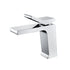 Grifo monomando para lavabo de baño cromado con desagüe de latón con rebosadero emergente