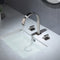 Grifo para lavabo de baño de cascada cromado de tres orificios y dos manijas con rebosadero emergente de latón.