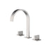 Grifo para lavabo de baño de cascada cromado de tres orificios y dos manijas con rebosadero emergente de latón.