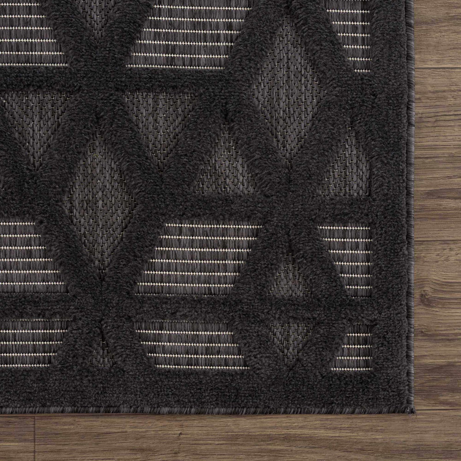 Alfombra de exterior negra Nuri