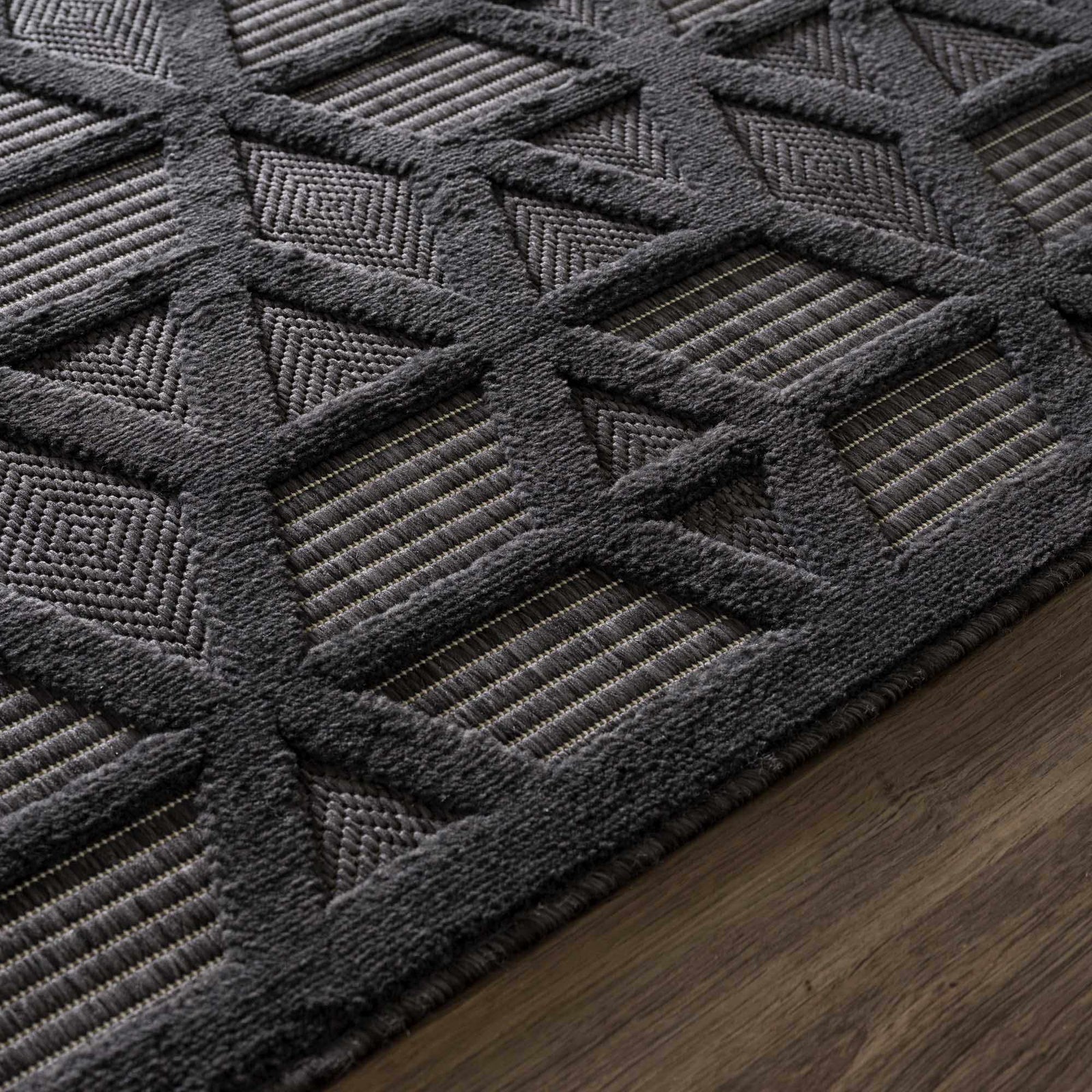 Alfombra de exterior negra Nuri