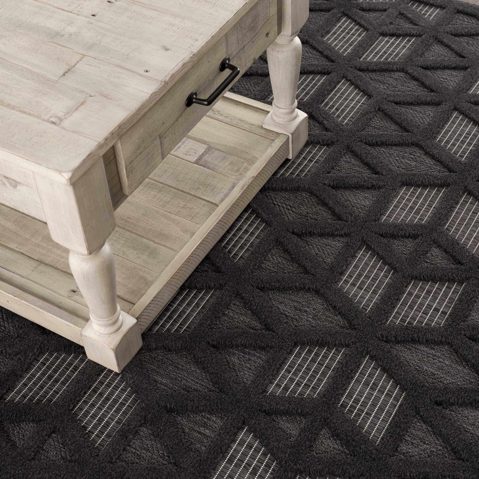 Alfombra de exterior negra Nuri